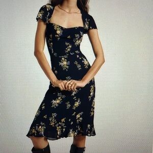 Reformation Rosi Dress in Vittoria Size 8 Blue Floral